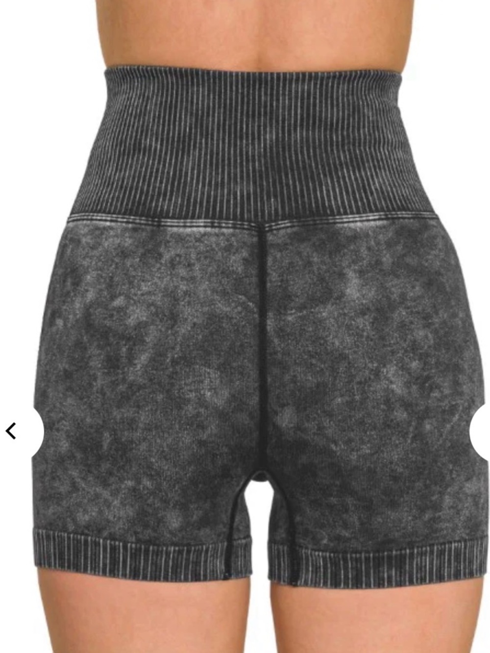 Zenana High-Waist Boutique Biker Women's Shorts L/XL color: Ash Black